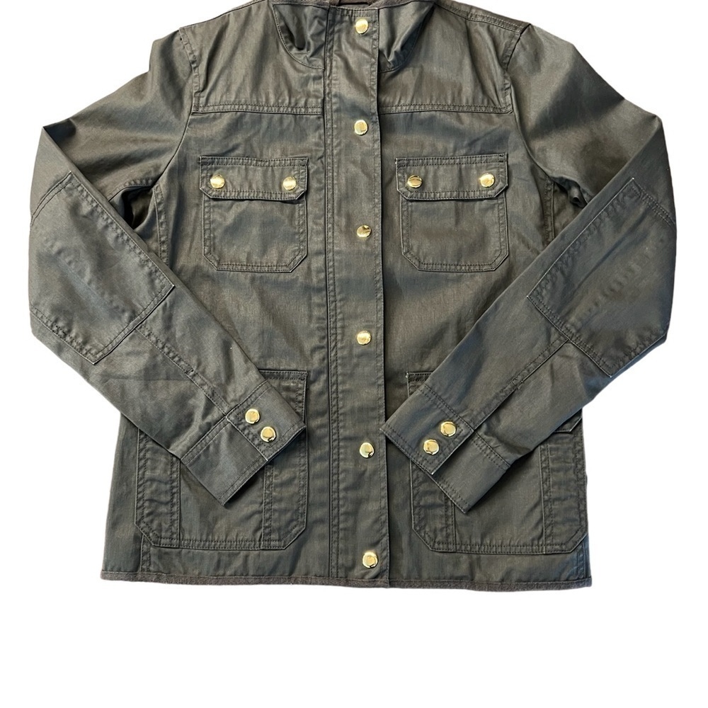 J CREW WOMENS RELAXED FIT GREEN BOYFRIEND FIELD JACKET SIZE SMALL - Picture 11 of 13